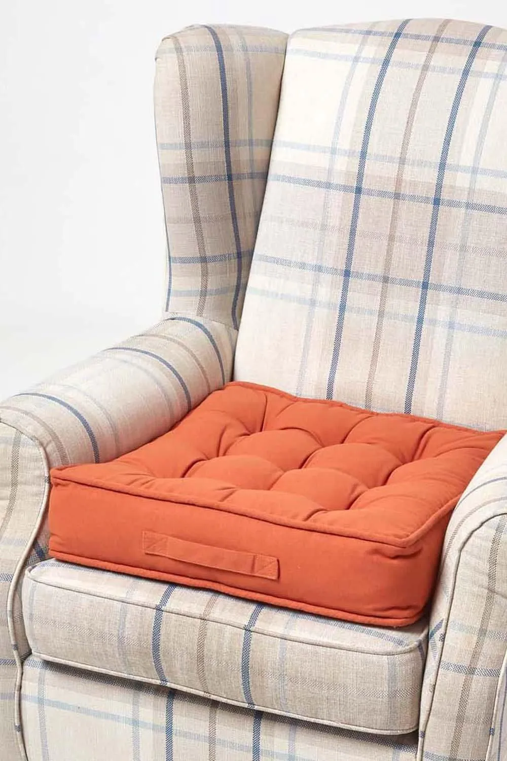 Homescapes Cotton Armchair Booster Cushion in Terracotta 1