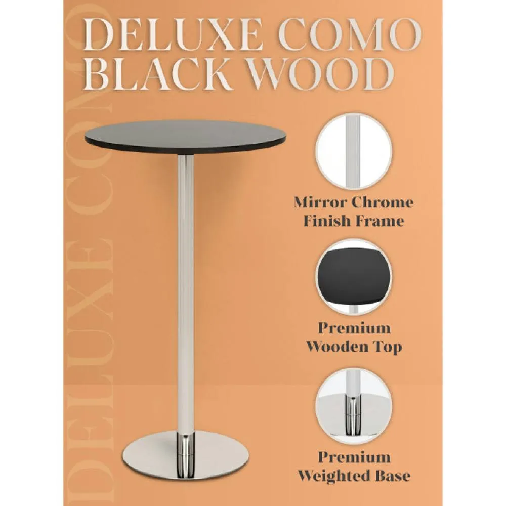 netfurniture Deluxe Como Poseur Table Round Black Wood 5
