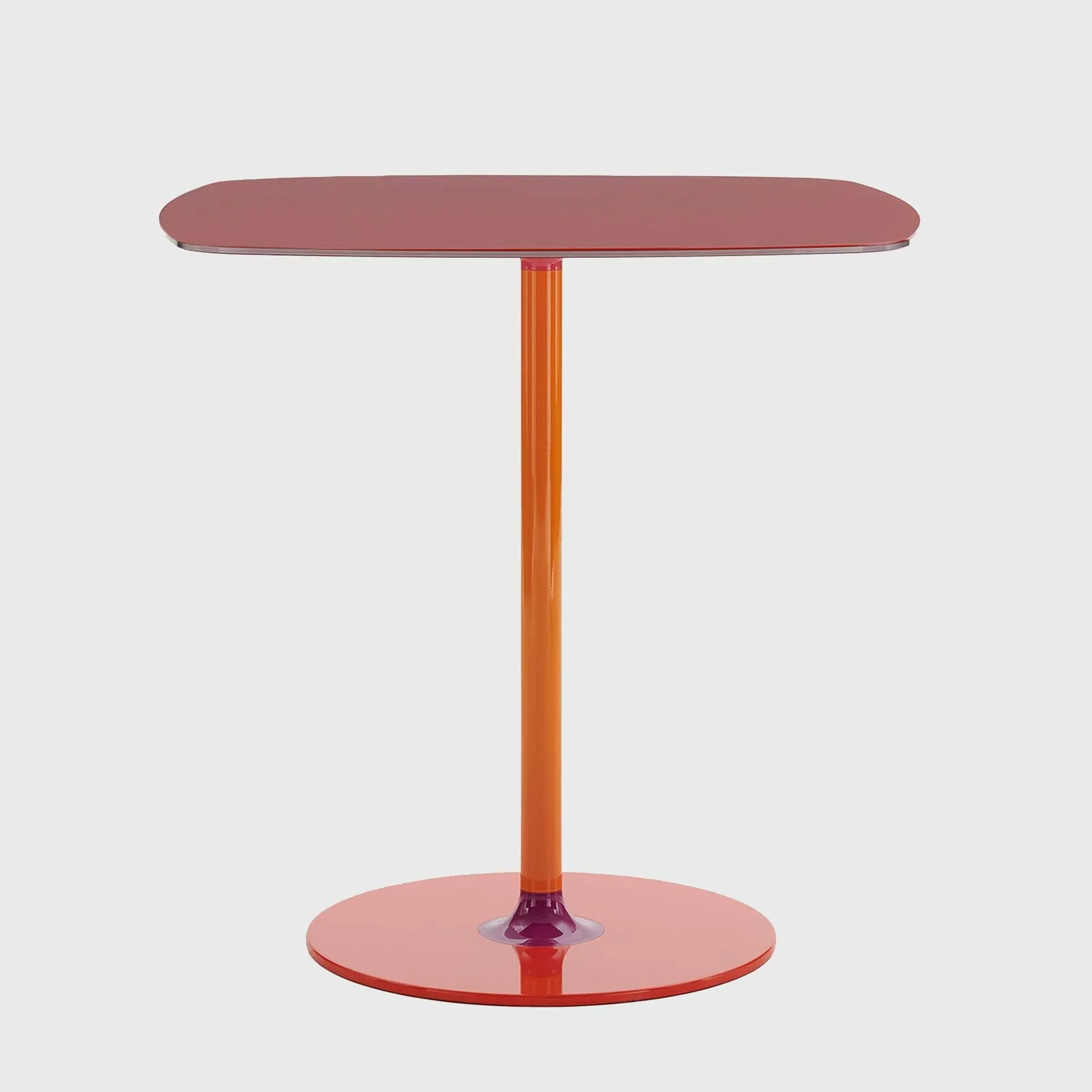 Kartell Thierry Bistrot Table 70x70x72 Burgundy, Red Glass | Barker & Stonehouse