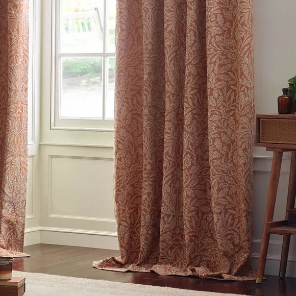Morris & Co. Acorn Tonal Jacquard Pencil Pleat Curtains 3
