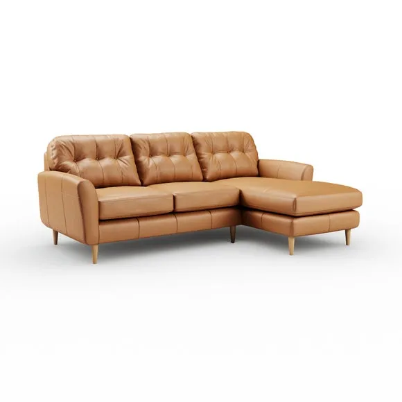 Sven Vintage Leather Large Corner Chaise Sofa 6