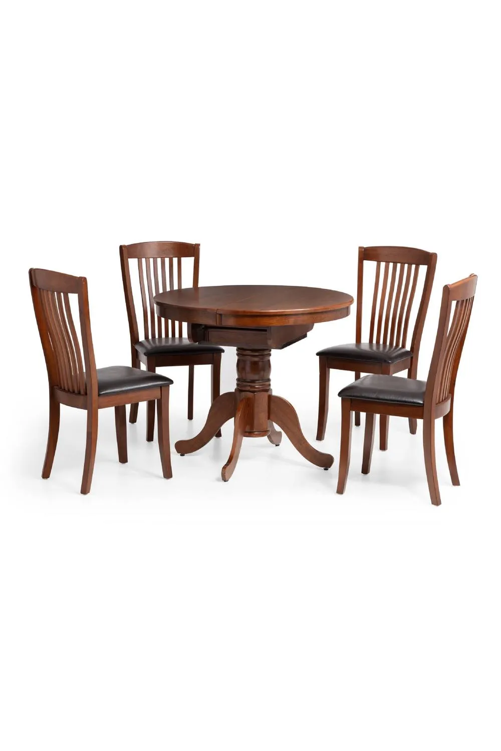 Julian Bowen Canterbury Round to Oval Extending 4-6 Seater Dining Table in Dark Brown 5