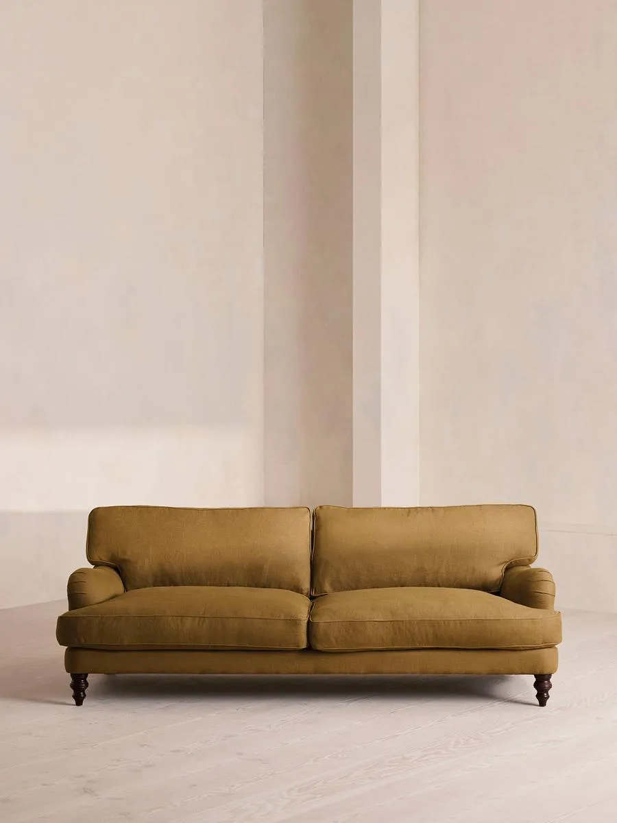 Arundel Four Seater Sofa, Linen, Ochre