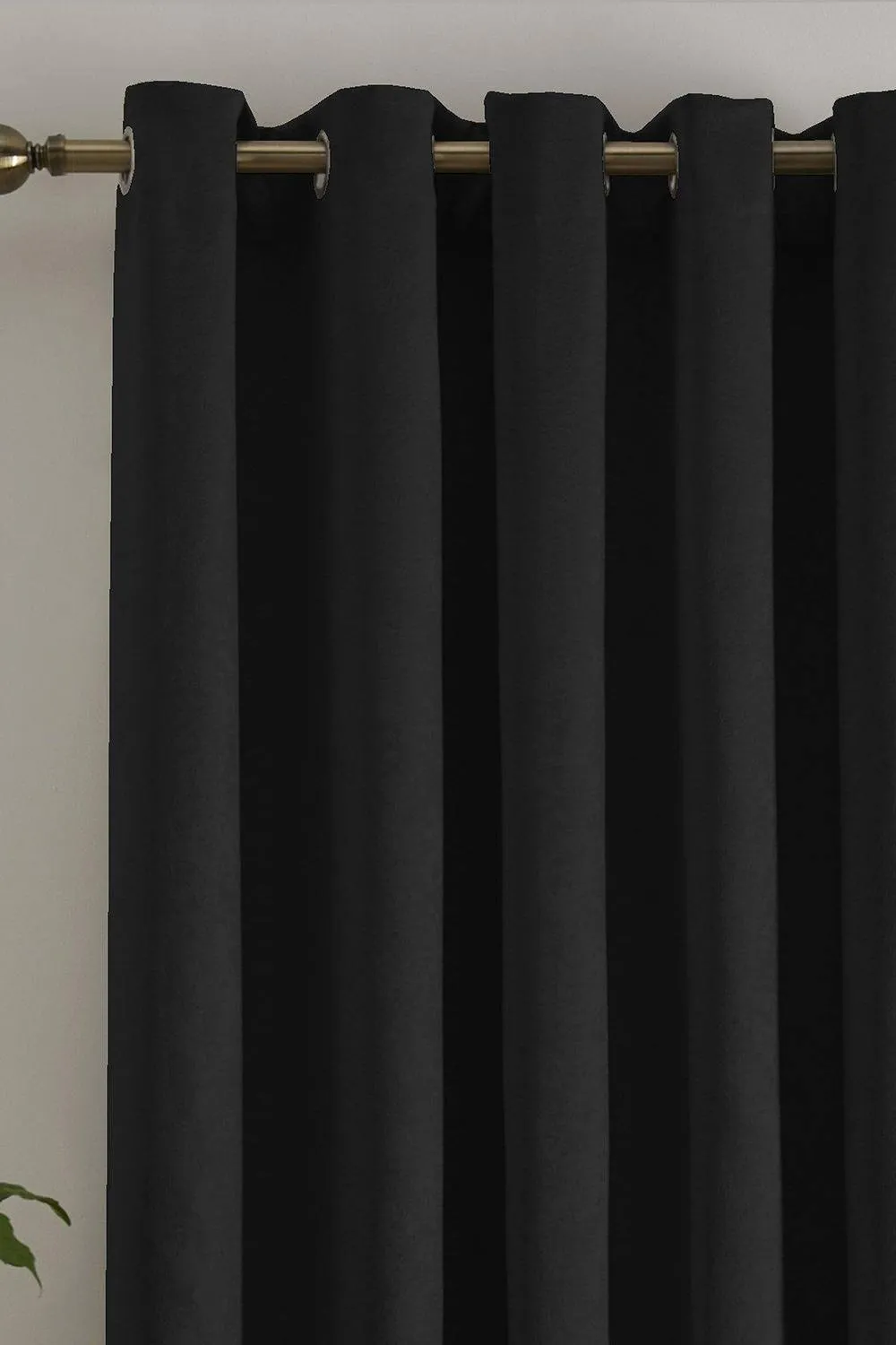 Fusion 'Strata' Dim out woven Eyelet Single Panel Door Curtain in Black 2
