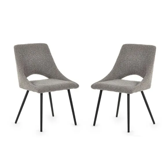 Iris Set Of 2 Dining Chairs, Boucle 2