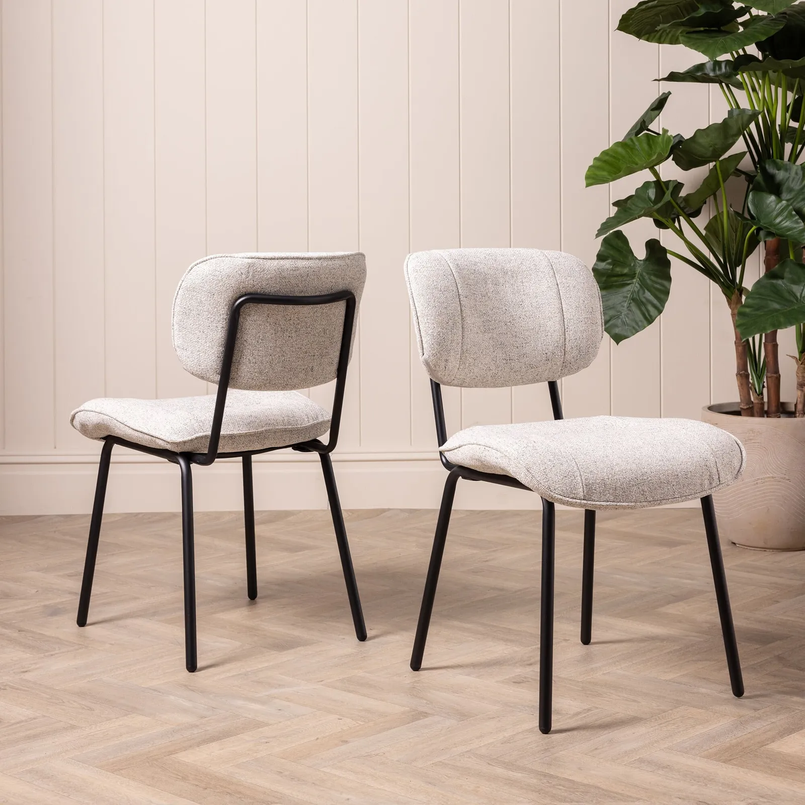 Lindy Dining Chair, Neutral Fabric | Barker & Stonehouse