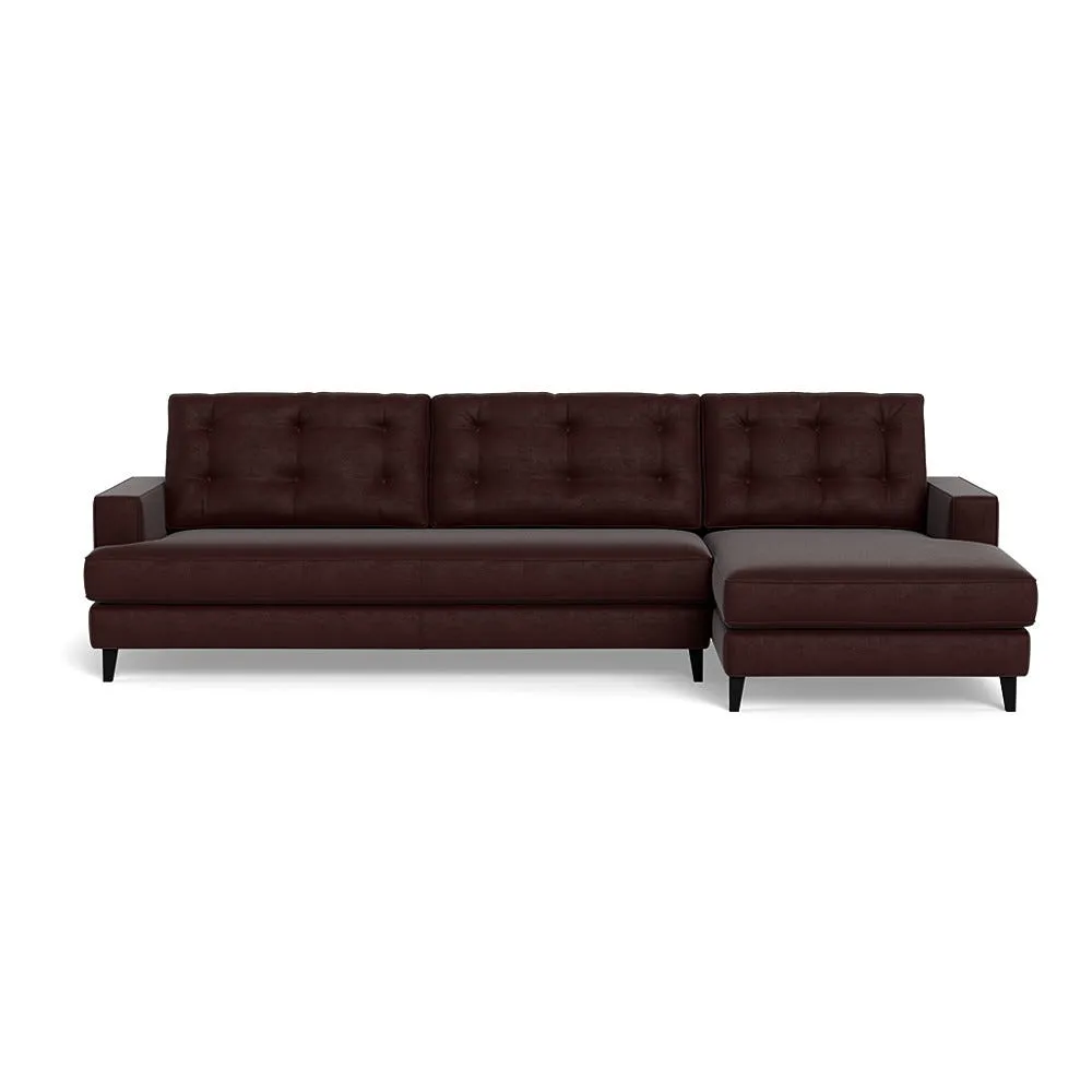 Heal's Mistral Right Hand Facing Corner Sofa Smart Luxe Velvet Acorn Black Beech Feet 2