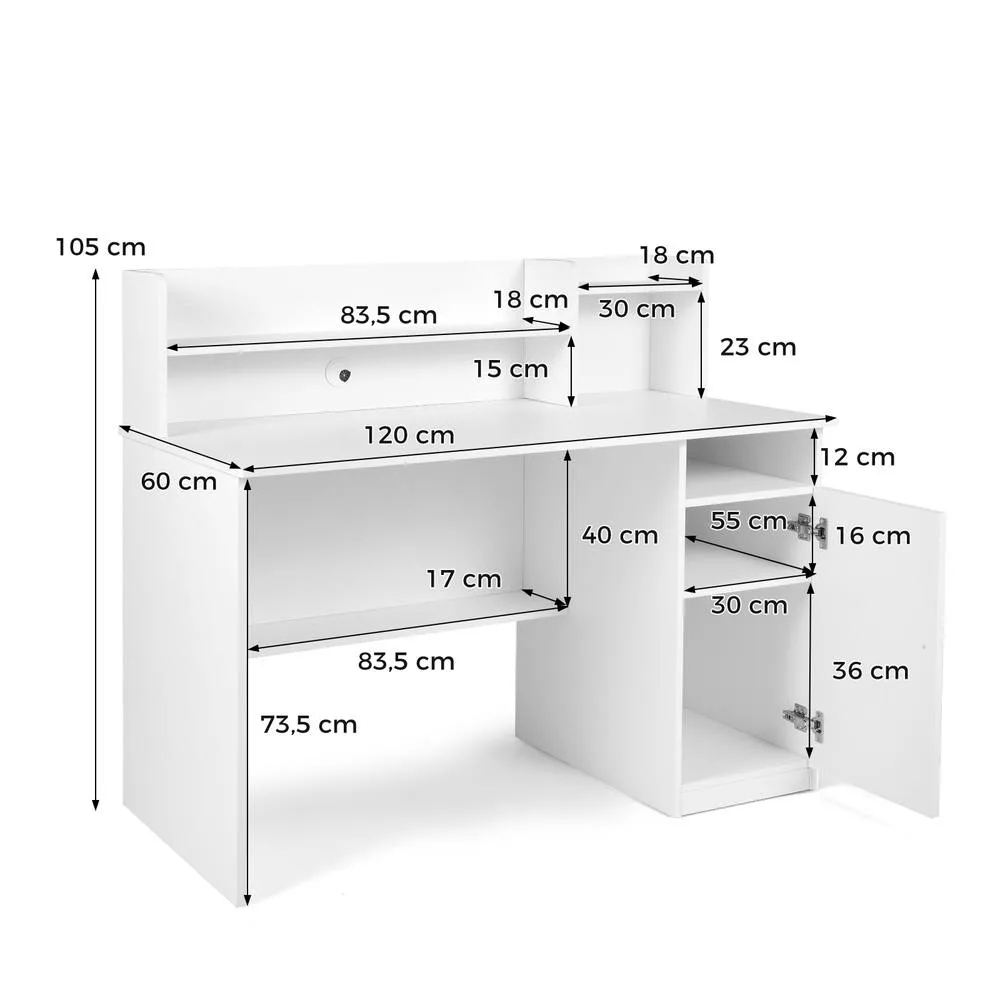 Costway 120 CM Computer Desk with Monitor Stand Modern Study Writing Desk in White 2