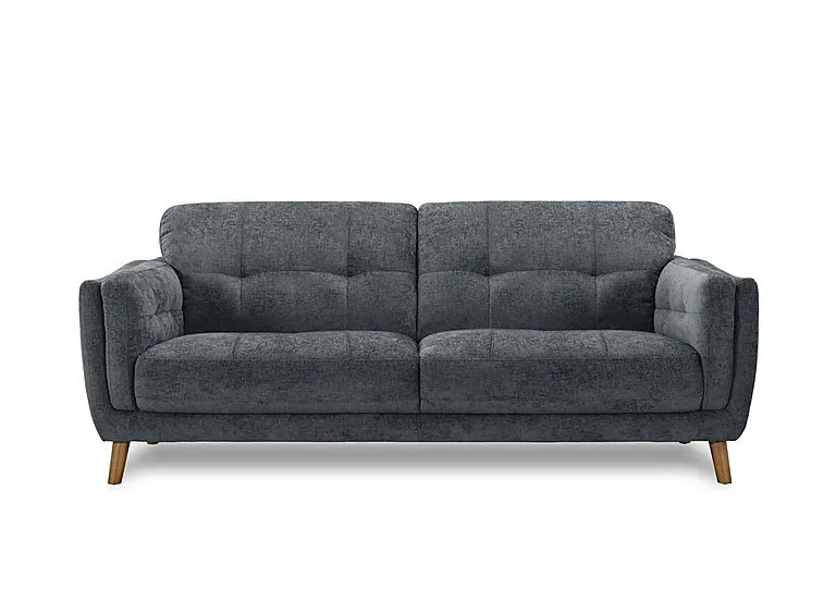 Soren 3 Seater 2 Cushion Fabric Sofa - Stone - Sofas and Armchairs