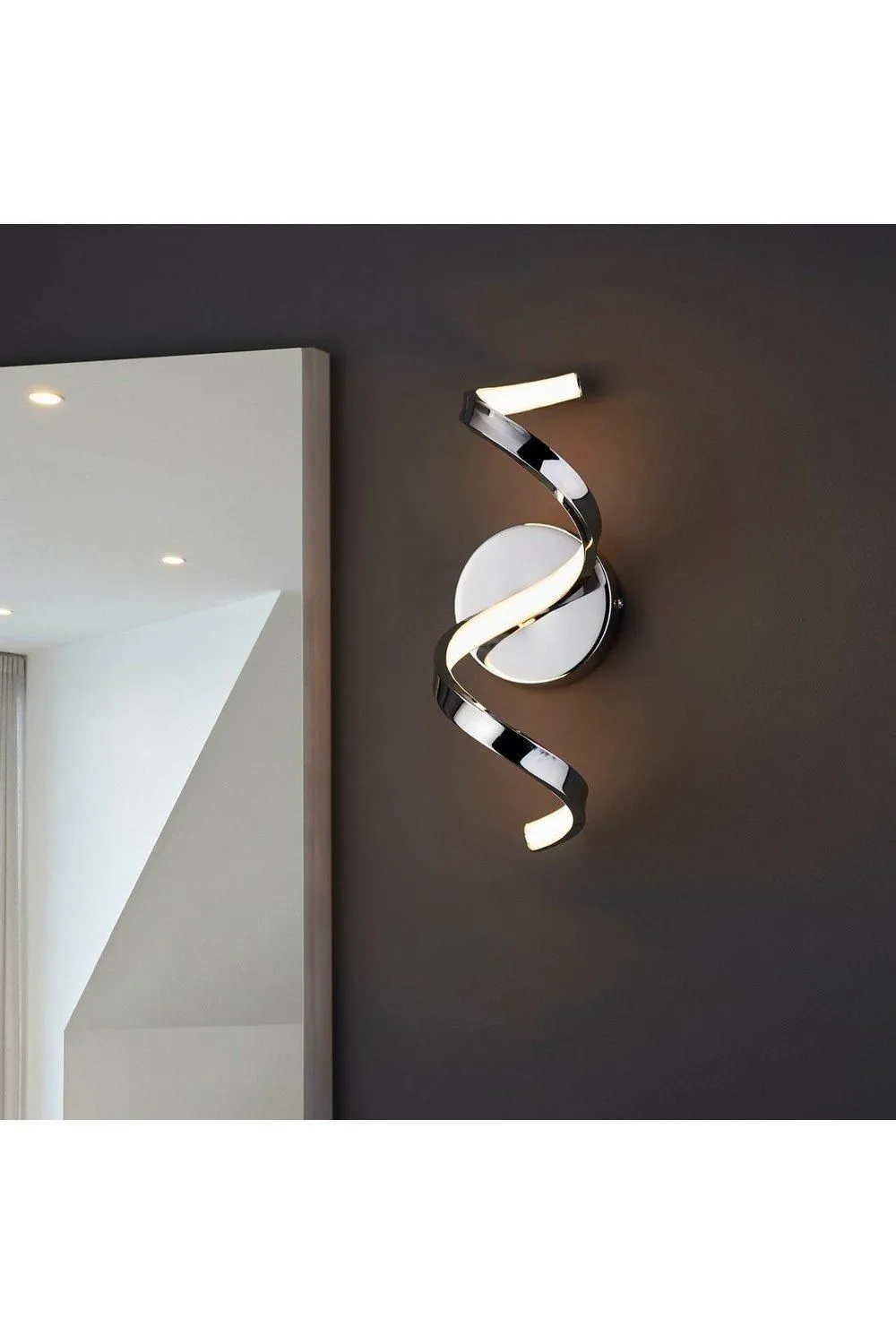 Netlighting Astral Modern Integrated LED Bathroom Wall Light Chrome Warm White IP44 in Grey 2