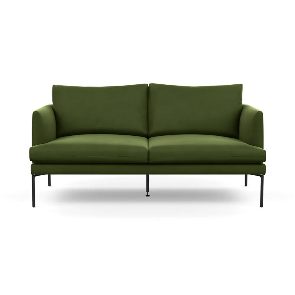 Heal's Matera 2 Seater Sofa Nobilis Velvet Leaf Black Feet 1