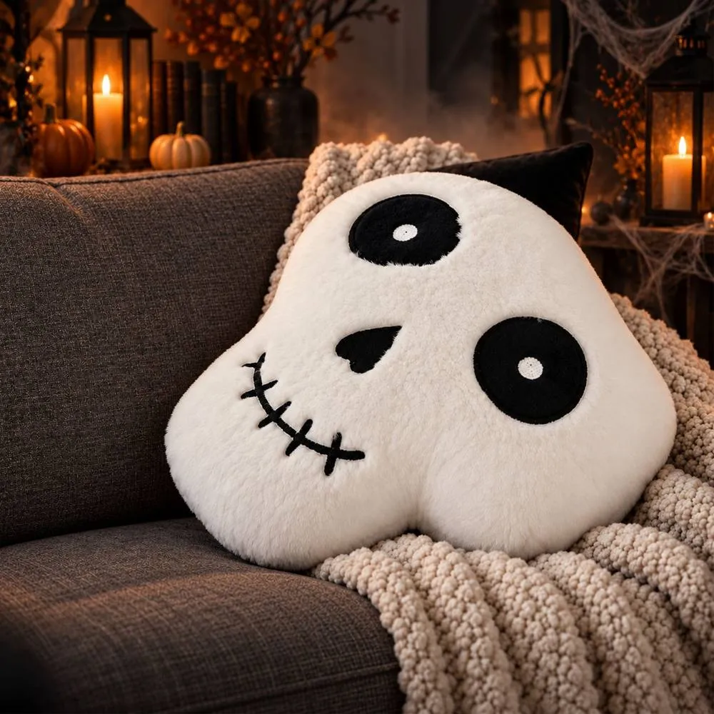 Smart Living Halloween Ghost Fleece Cushions Set of 2 or 4 Spooky Decor 2