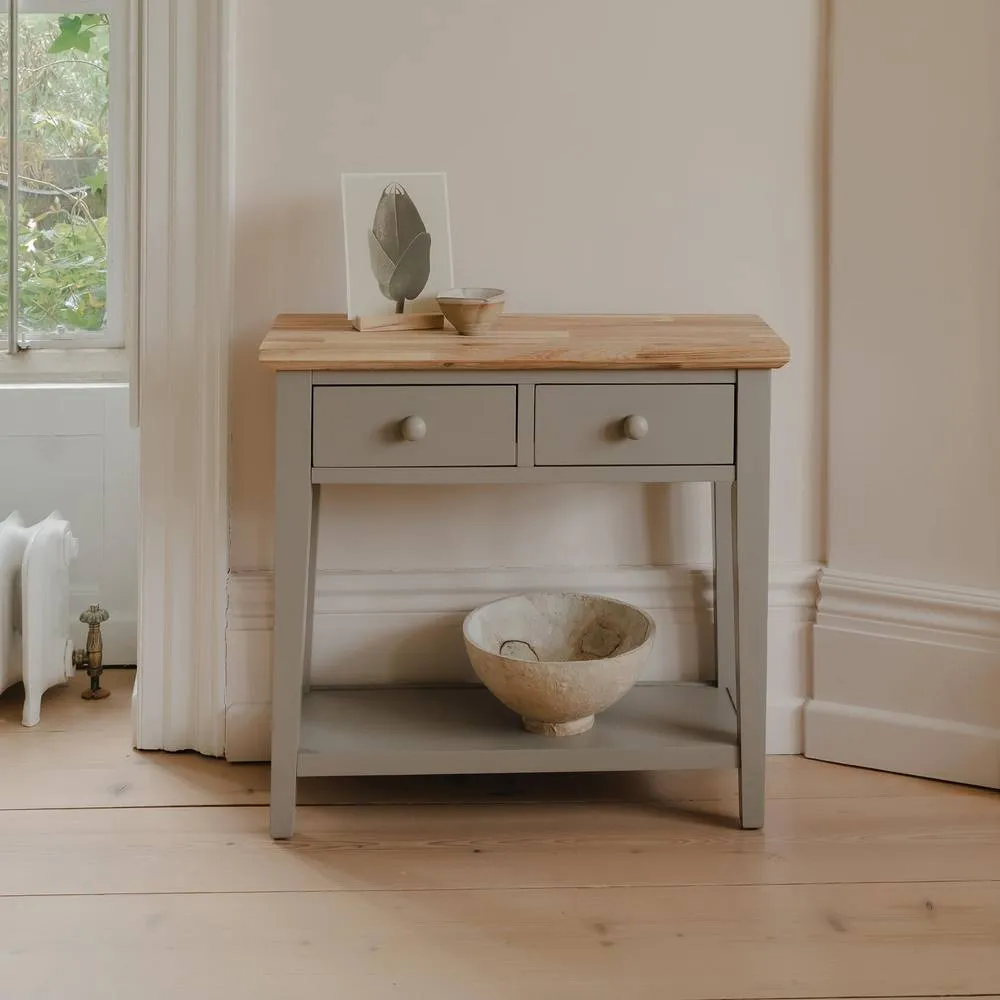 Statement Furniture Florence Console Table with 2 Drawers in Light Grey 1