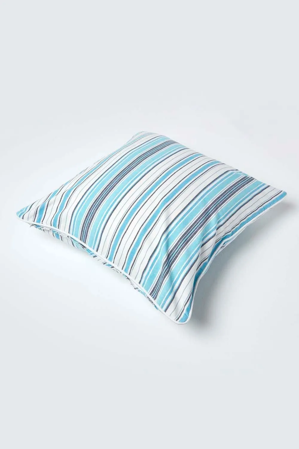 Homescapes Cotton New England Stripe Cushion Cover in Blue 4