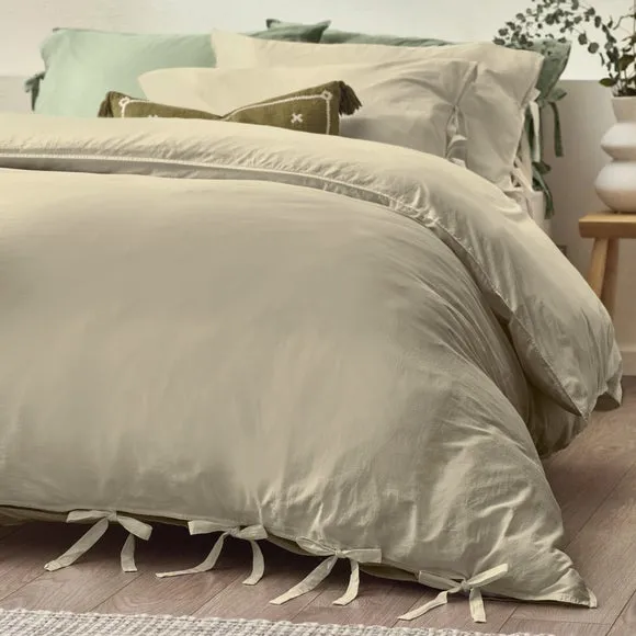 Riviera Yard Mallow Bow Tie 100% Cotton Duvet Cover & Pillowcase Set 3