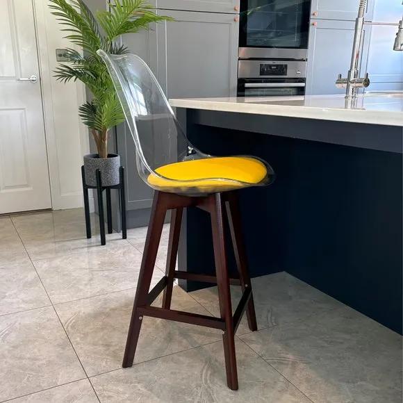 Fusion Living Soho Clear Plastic Bar Stool