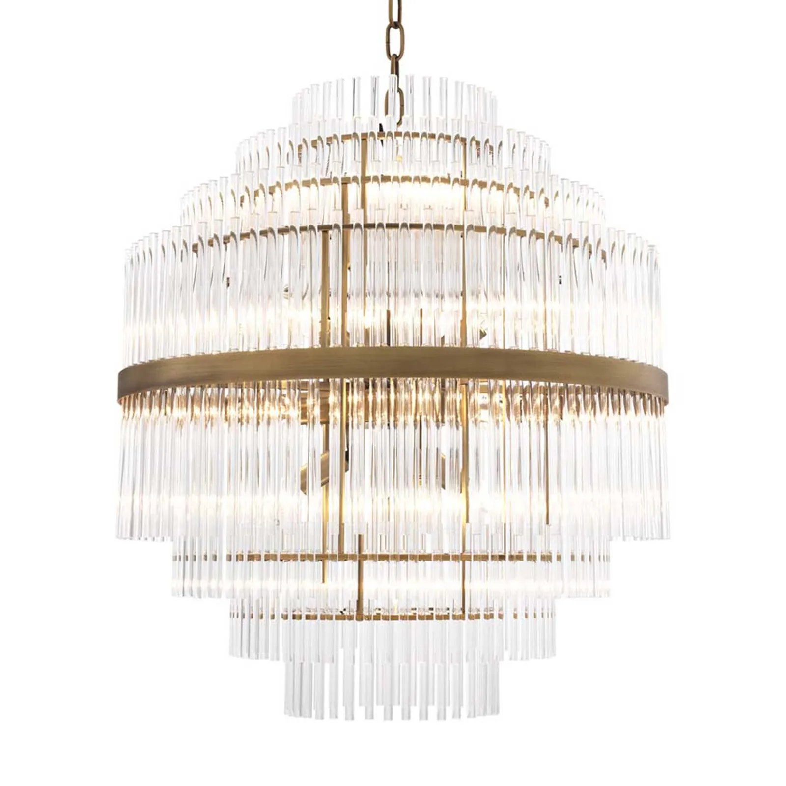 Eichholtz East Chandelier Antique Brass Finish Metal | Barker & Stonehouse