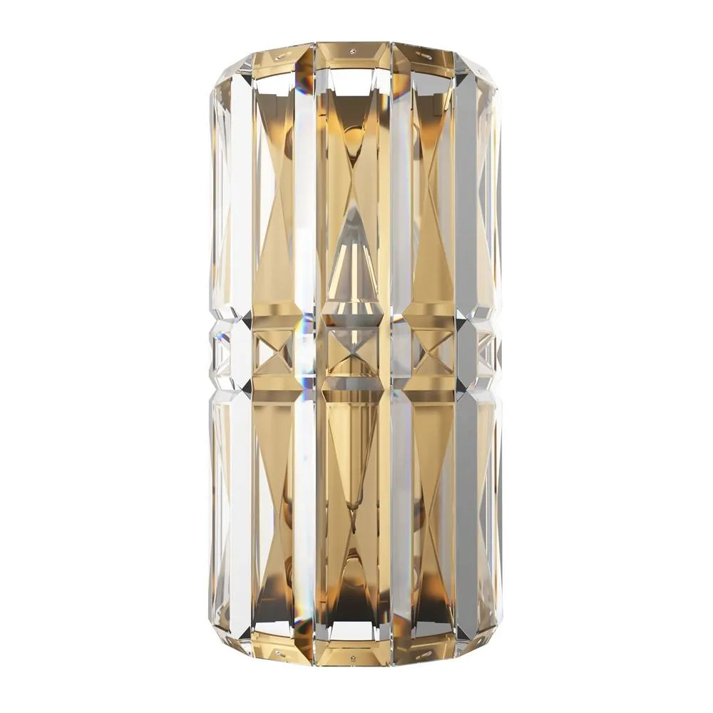 Netlighting Facet Neoclassic Glass & Crystal Wall Lamp Gold