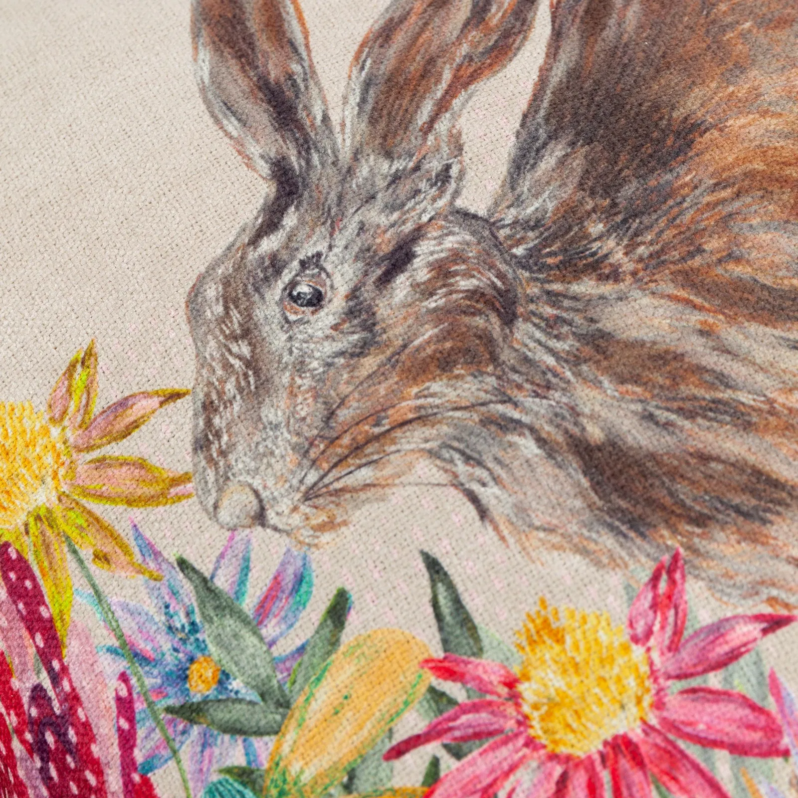 Wylder Country Wilds Blossom Hare Printed Cushion 5