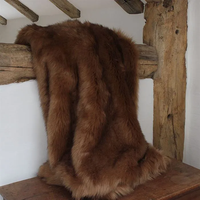 Faux Fur Throw, Camel