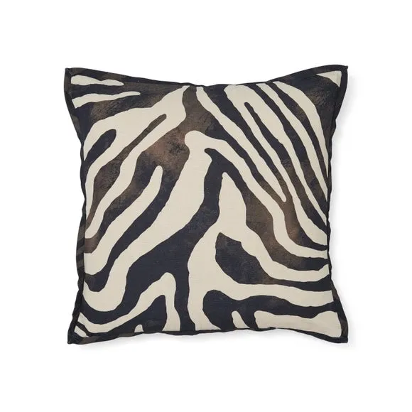 Zebra Print Cotton Square Cushion Cover 3