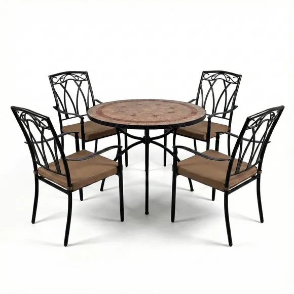 Riverside 91cm Patio Table Set with 4 Austin Chairs 2