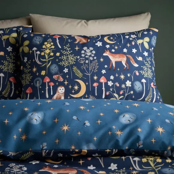 Catherine Lansfield Enchanted Twilight Animals Reversible Duvet Cover & Pillowcase Set 2