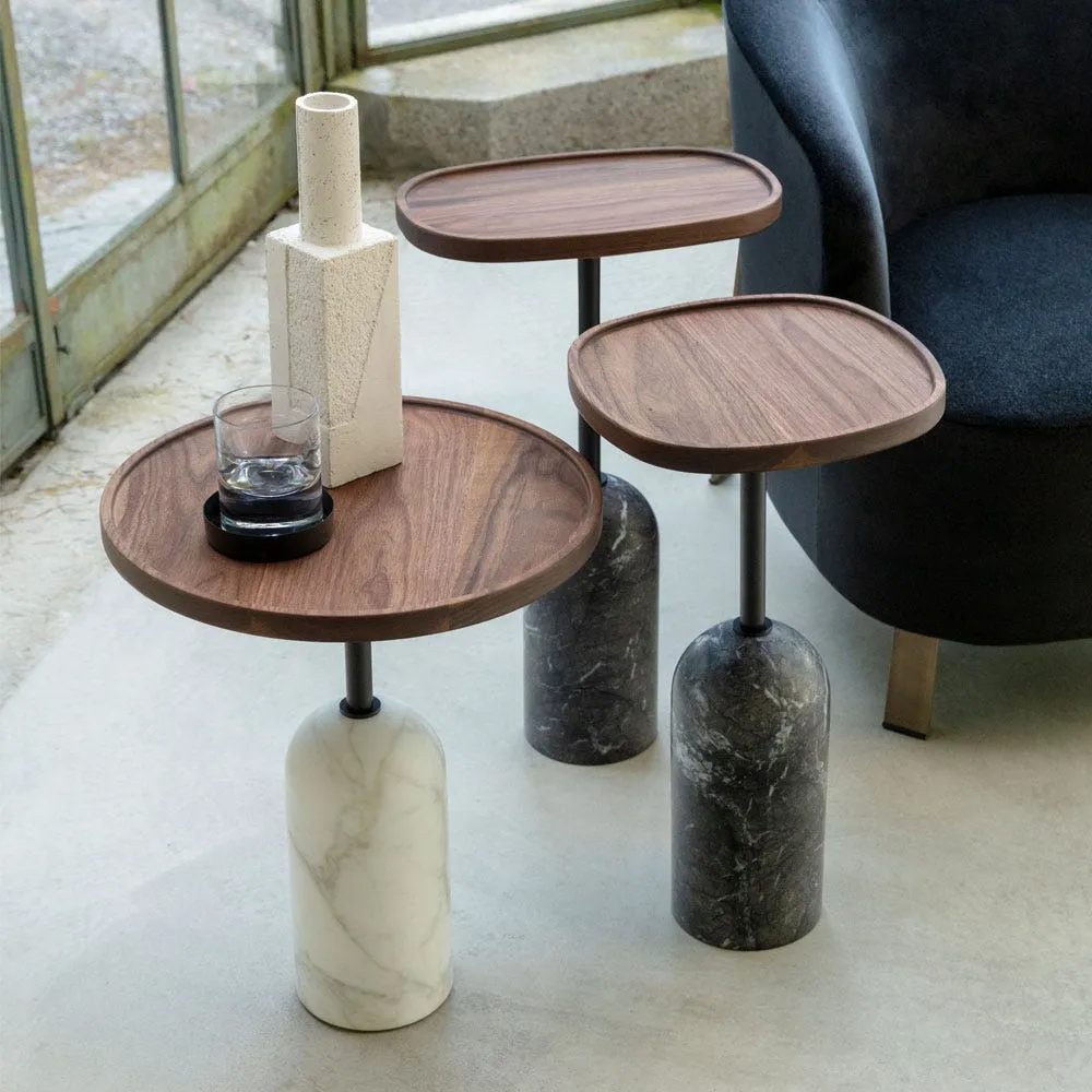 Porada Ekero Square Side Table Carrara White Marble Base 4