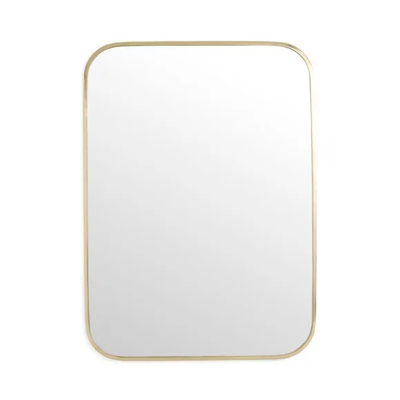 Bellamy Cast Metal Curved Corner Rectangle Wall Mirror 3