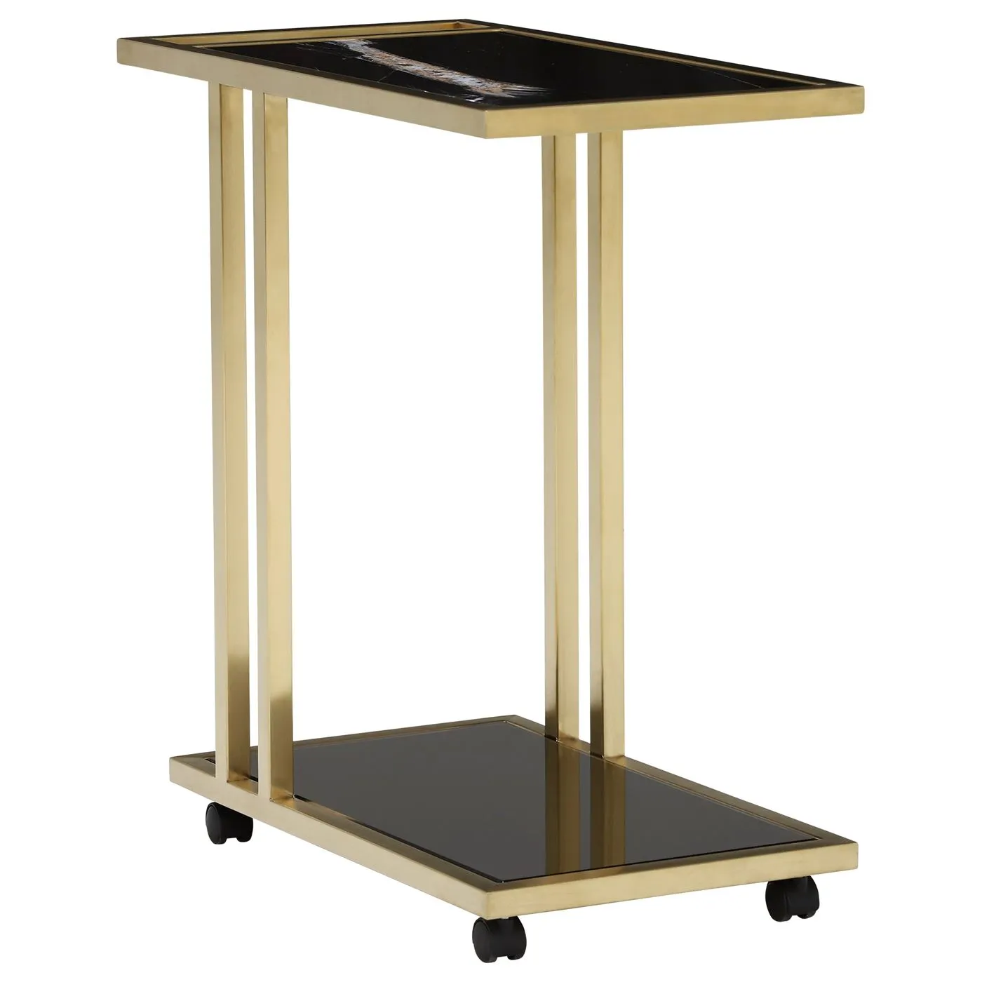 Zion Tray Marble Accent Table, Sahara Noir