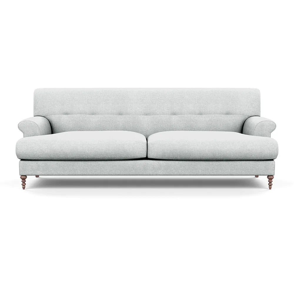 Scp Oscar 3 Seater Formal Sofa Broad Weave Tin Walnut Feet 1