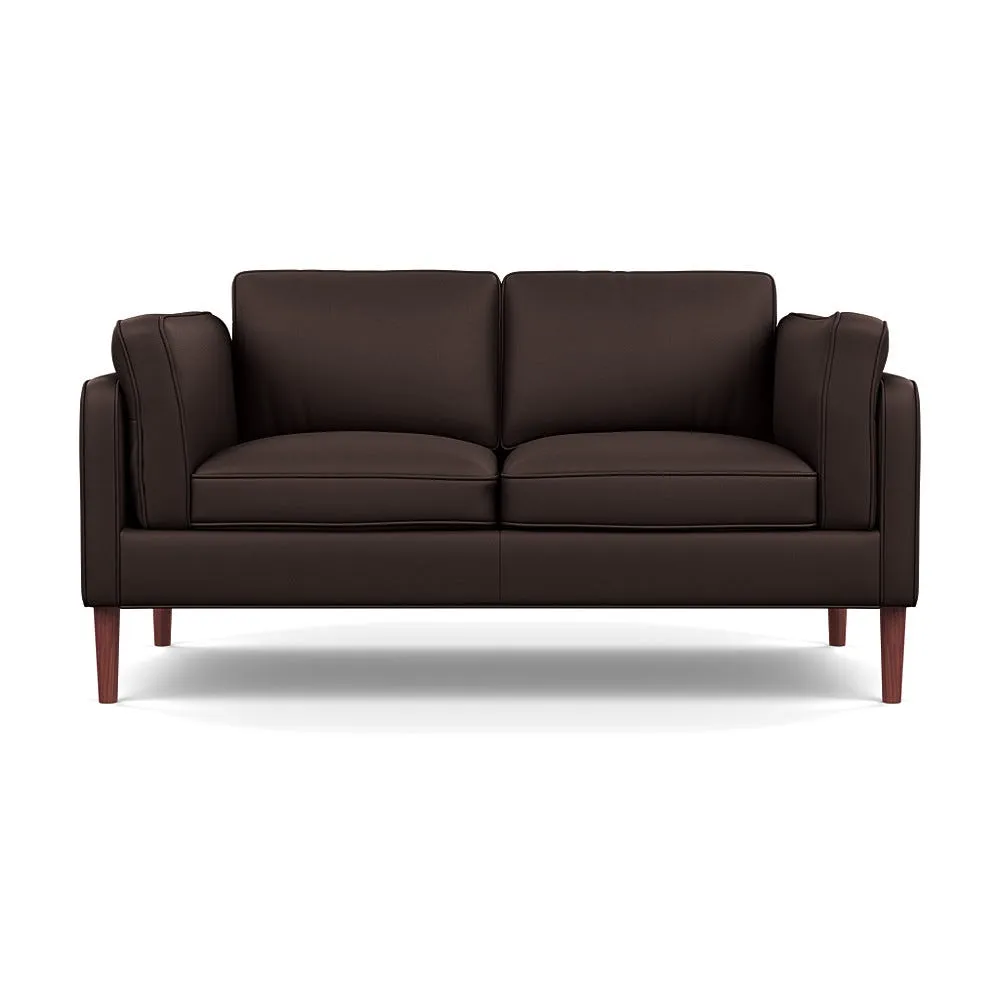 Heal's Sonno 2 Seater Leather Grain Chocolate 066 Walnut Feet 1