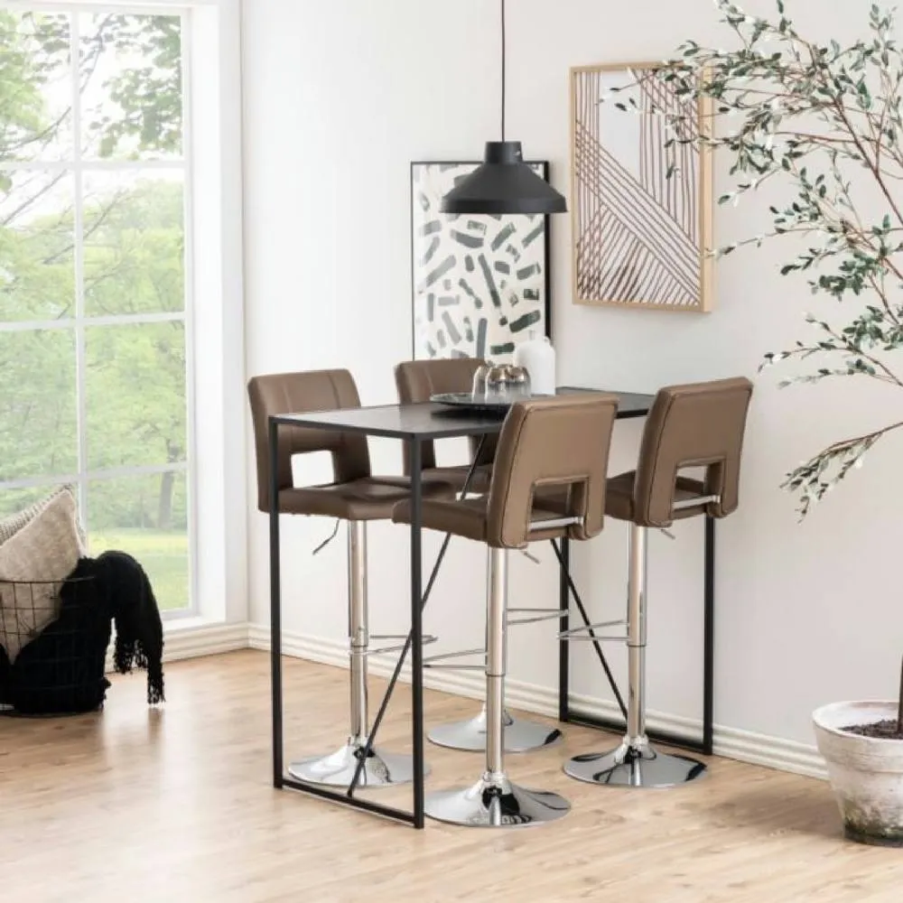 netfurniture Belgravia Black Metal Bar Table with Black Ash Top 4