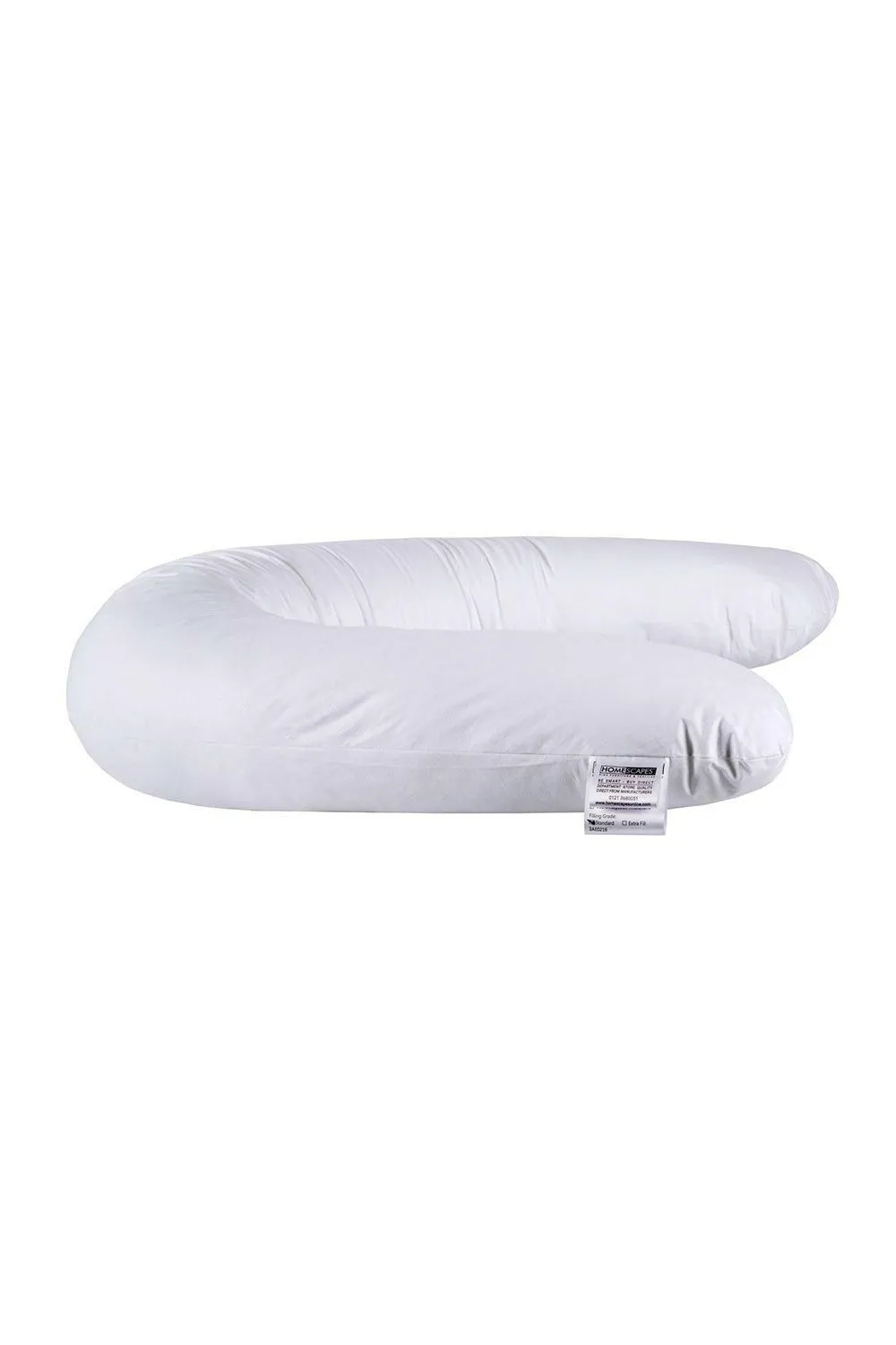 Homescapes U Shaped Comfort Pregnancy Pillow Super Microfibre in White 4
