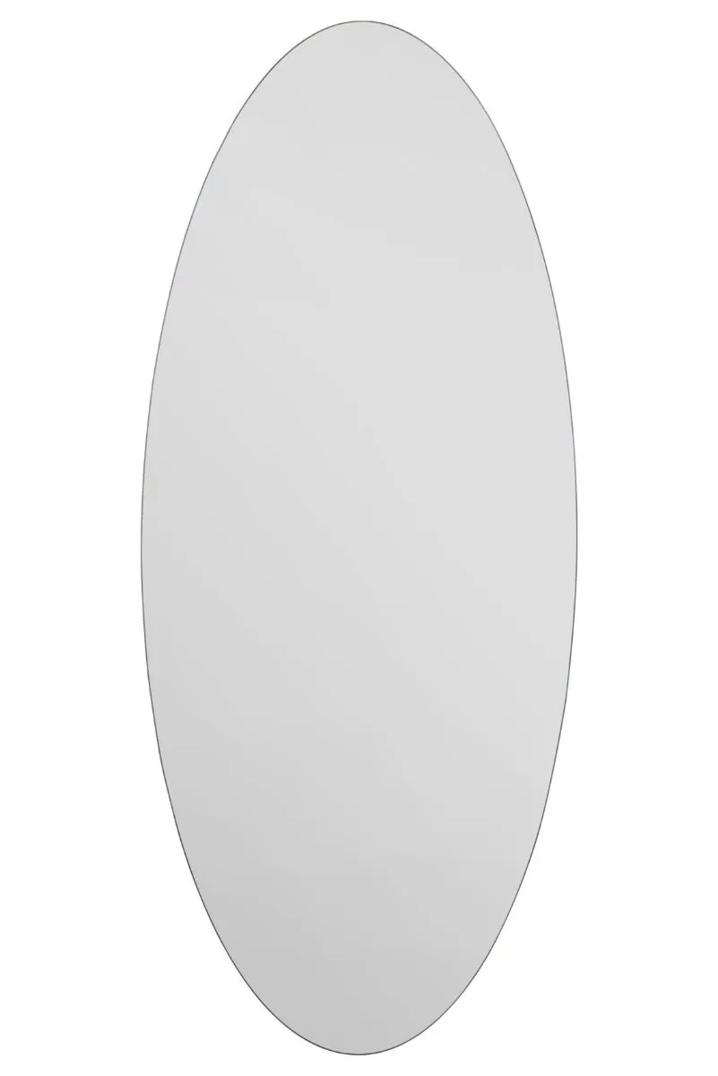 MirrorOutlet Frameless Oval Wall Mirror 47" X 20" (120x50CM) in Silver 4