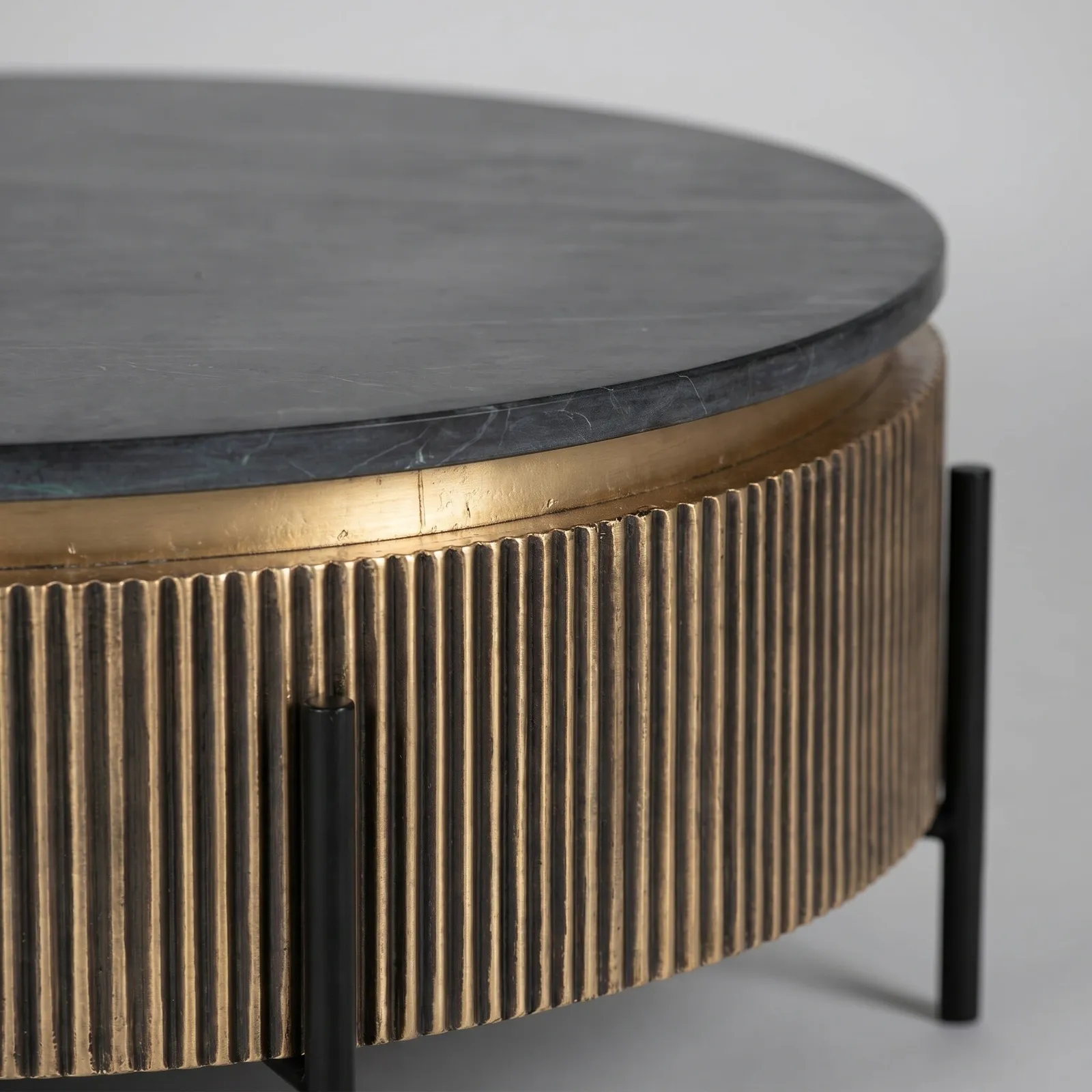 Cyrelle 90Cm Coffee Table, Round, Gold Marble | Barker & Stonehouse 2