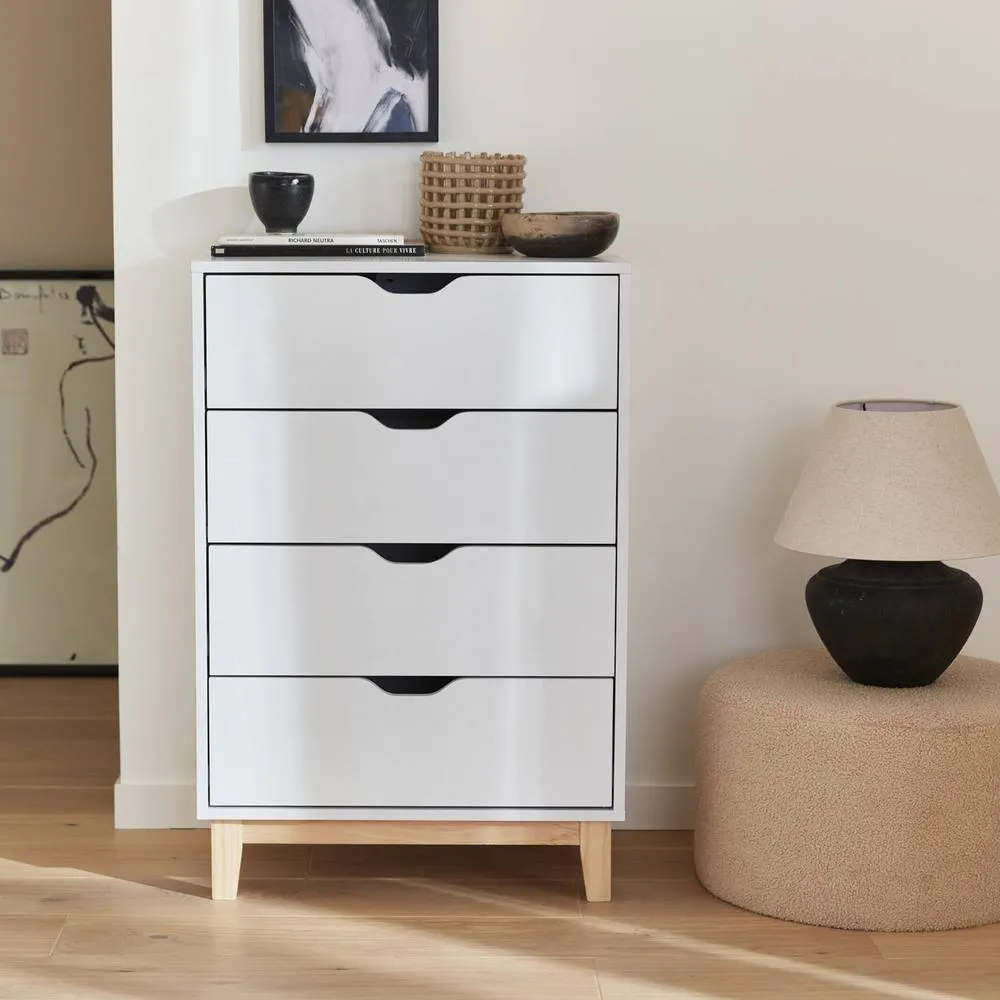 sweeek 4-drawer Scandi-style Chest in White 6