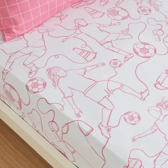Set of 2 Football Doodles Fitted Sheets 1