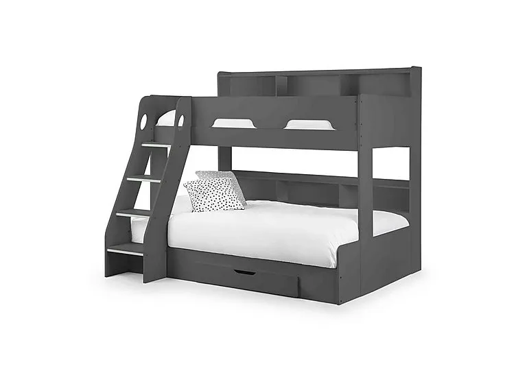 Bjorn Triple Bunk Bed with Storage - Anthracite
