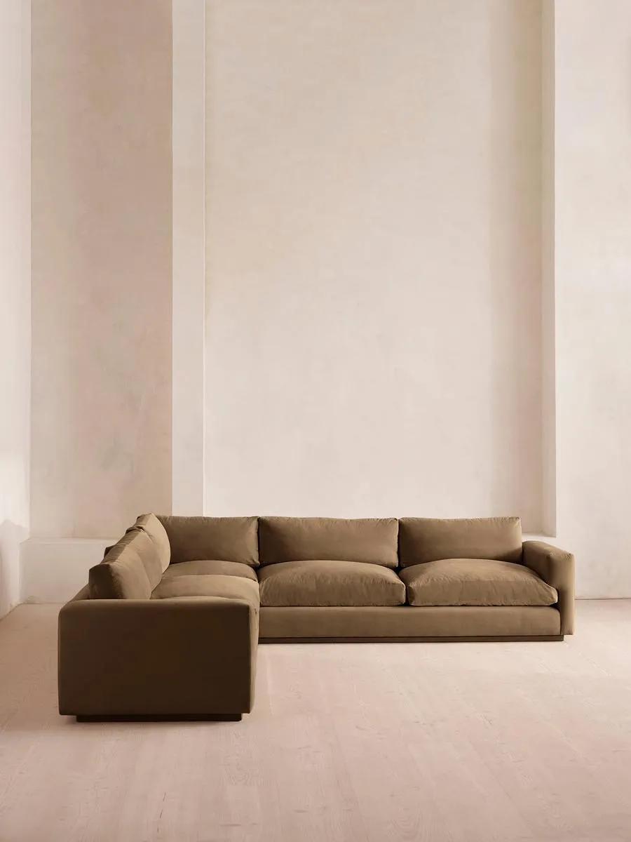 Mossley Corner Sofa, Velvet, Truffle
