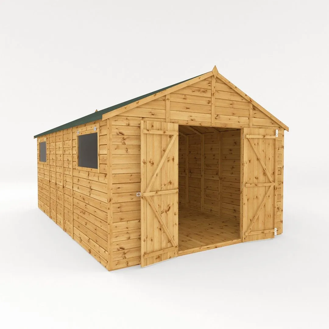 Mercia 16 x 10 Feet Premium Shiplap Apex Workshop - L487 x W322.7 x H252.4 cm in Brown 2