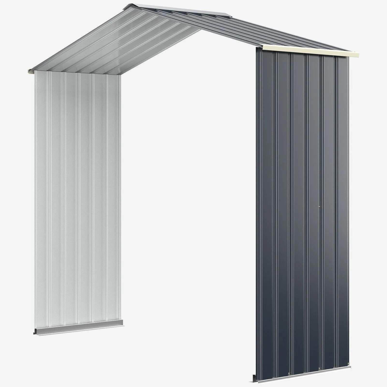 Costway Outdoor Storage Shed Extension Kit for 195 cm Shed Width Increased Storage Space in Grey