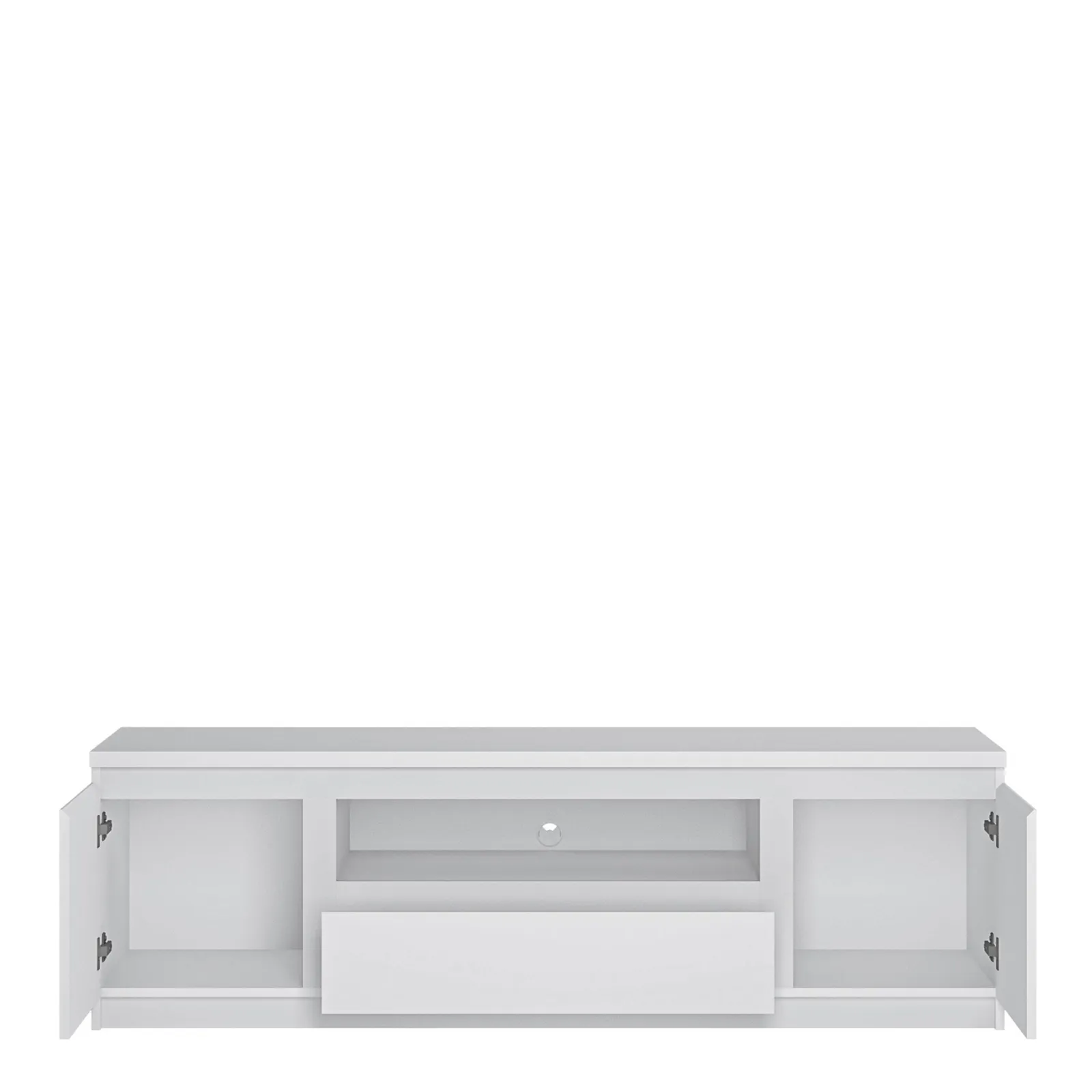 Furniture To Go Fribo 2 Door 1 Drawer 166cm Wide TV Cabinet in White 2