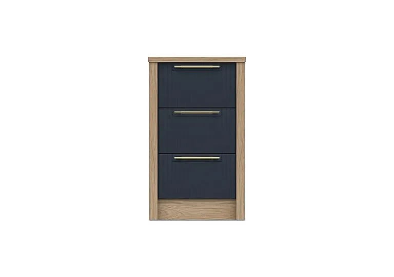 Chelsea 3 Drawer Bedside Cabinet with Gold Handles - Royal Blue