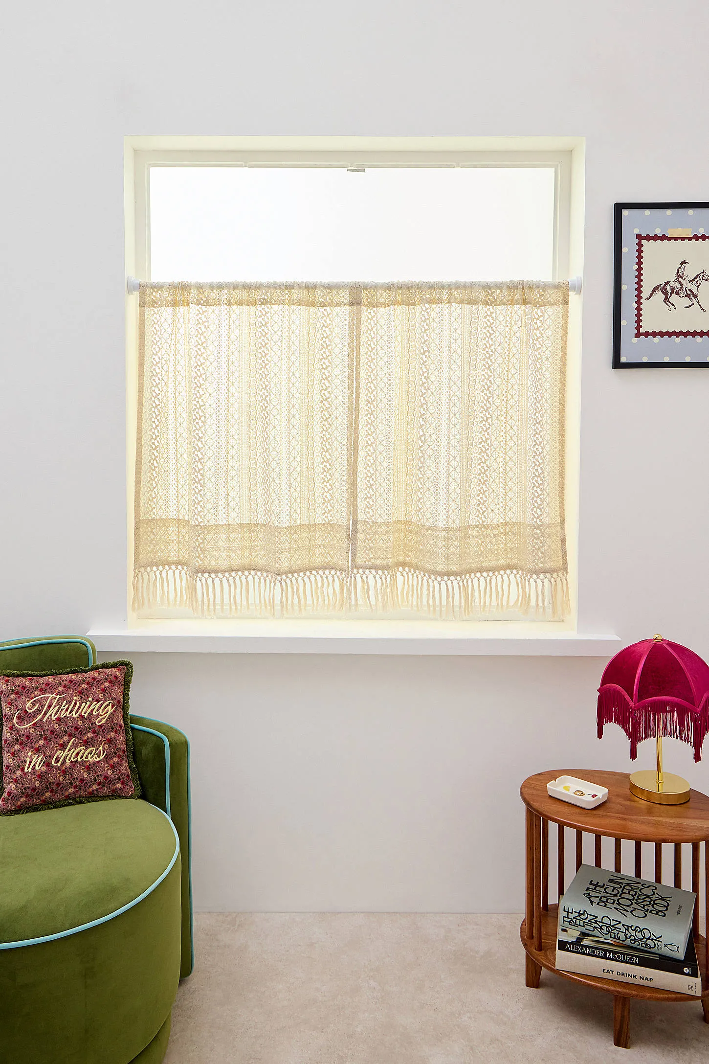Lace Cafe Curtains - White 2