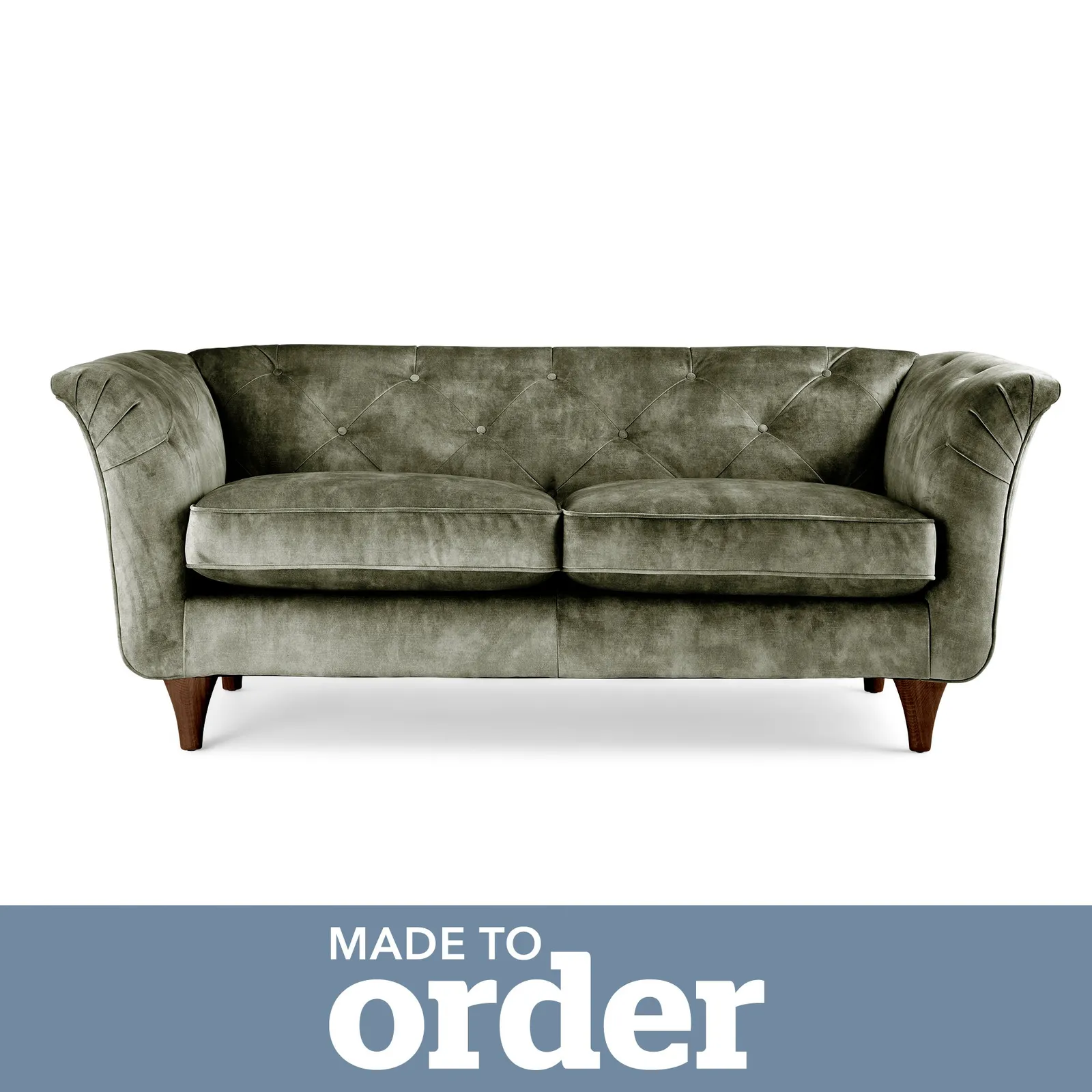 Jaipur 2 Seater Sofa Slub Velvet Slub Velvet Forest Green