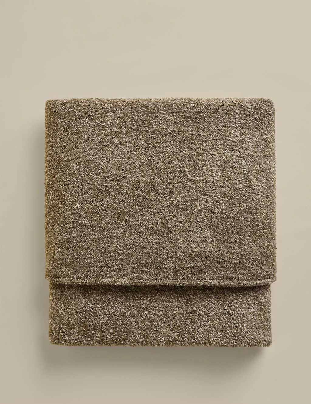 M&S Bouclé Throw Khaki
