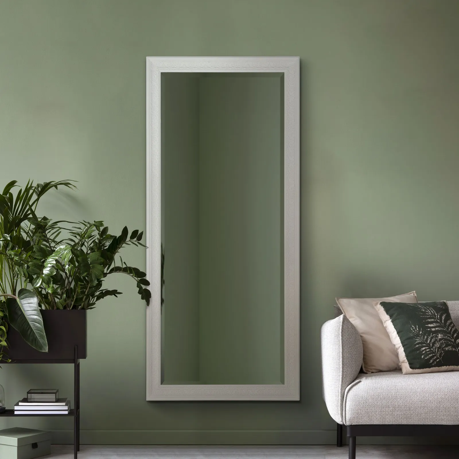 MirrorOutlet Langton White Shabby Chic Dress Mirror 160 x 73 CM 2