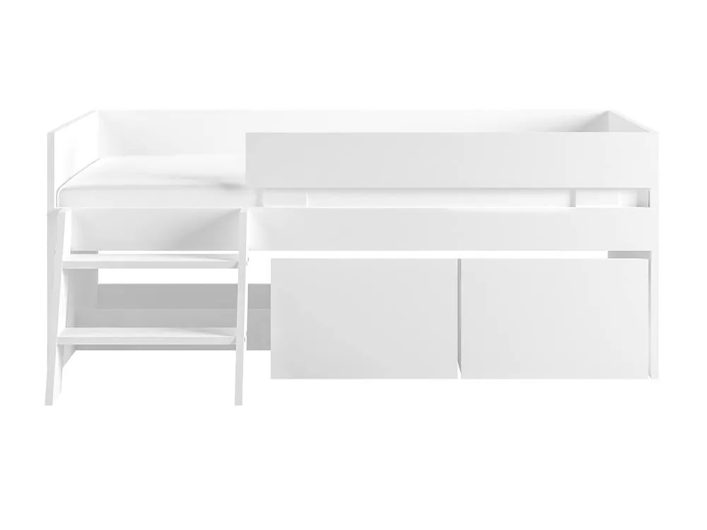 Flair Logan Single Storage Low Sleeper Bed in White 3