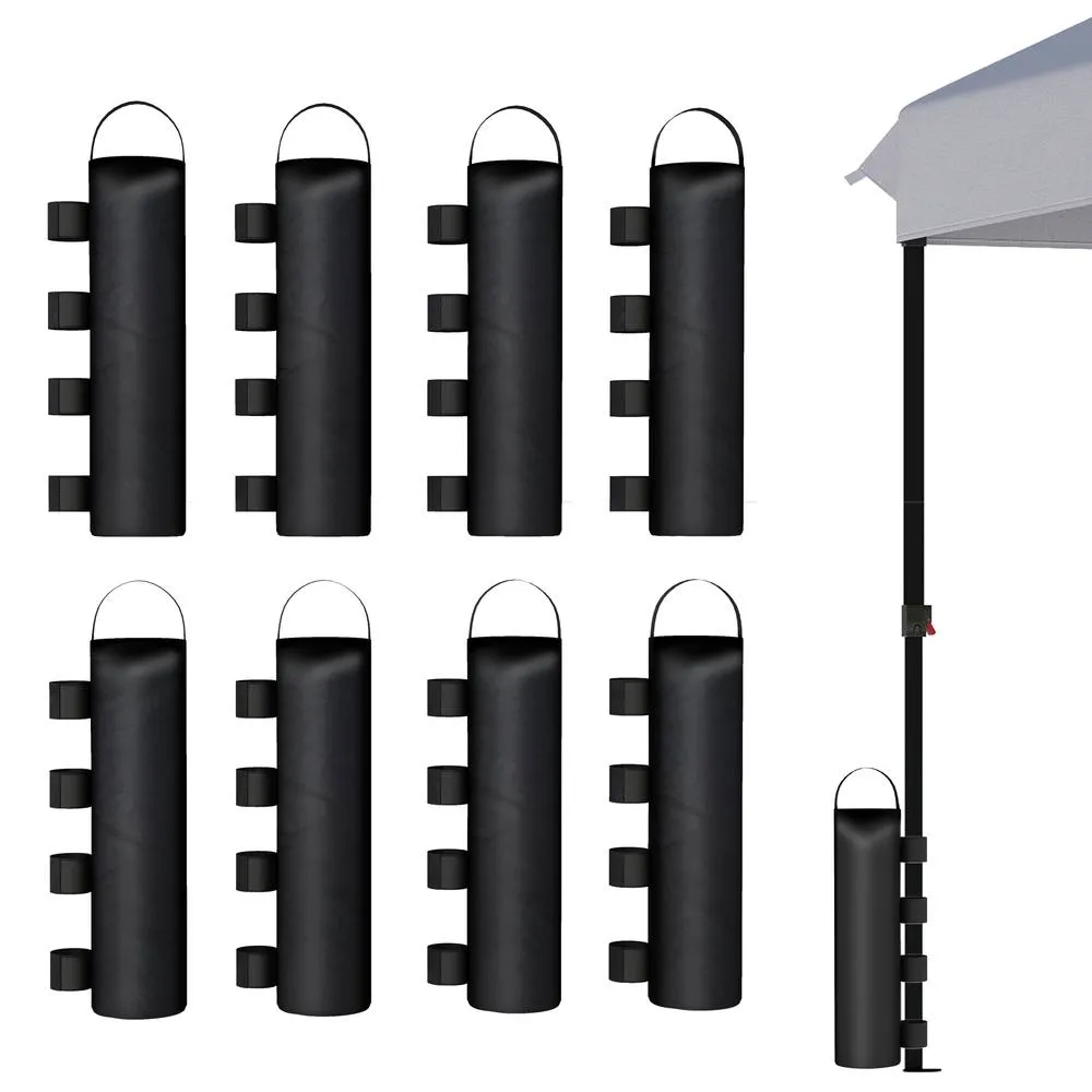 OUTSUNNY 8 Pack Gazebo Sand Weights Bags, 40 kg Heavy Duty Sandbags, Black 2